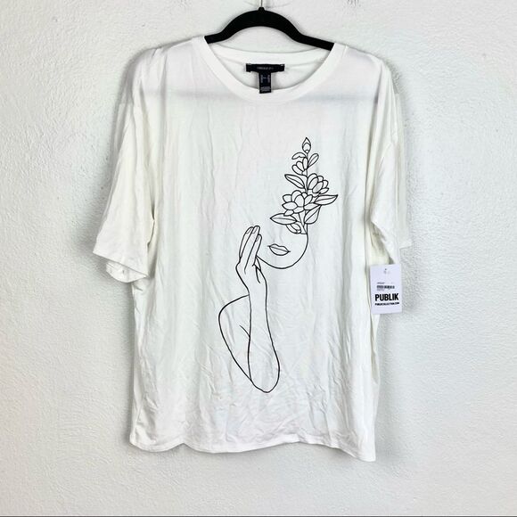 NWT Forever21 Line Art Graphic Tee - Picture 2 of 5